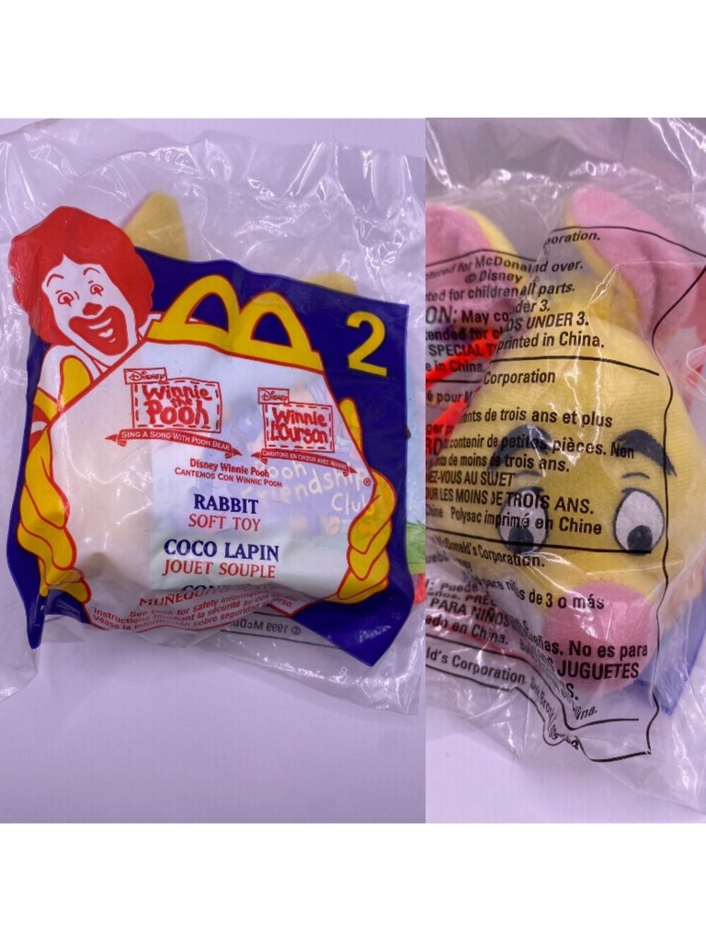 Vintage 1999 McDonald’s Winnie The Pooh Rabbit #2 Happy Meal Toy NIP Sealed